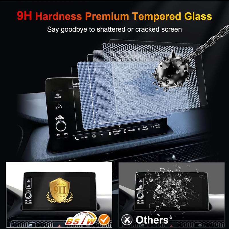 BSTW for 2025 Honda CRV Screen Protector for 2023-2025 CR-V EX-L/2023-2026 Sport Touring/2024-2025 Sport-L 9" Display CRV Hybrid Accessories Anti Glare Tempered Glass Protective Film (CRV 9-In Matte) - Image 5